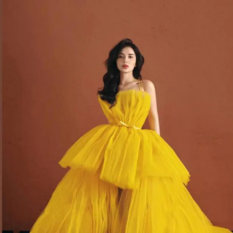 

Женское свадебное платье It's yiiya, желтое платье на тонких бретельках с открытой спиной на лето