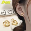 1/2pairs Simple Heart Clip on Earrings Women Girls No-Piercing Silicone Hollow Love Ear Studs Cuff Korean Earrring Clips Jewelry 1