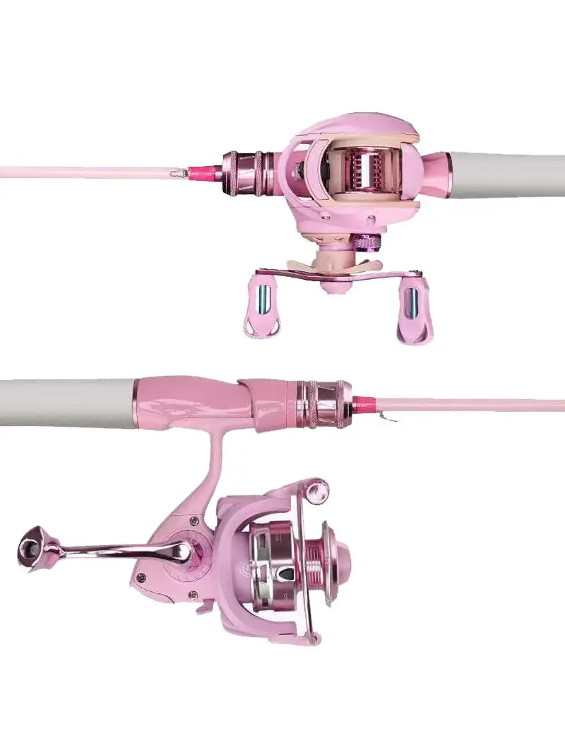 New aron Pink Carbon  Uli Rod UL Tuning Full Set Spinning Wheel Micro Fiing Rod Lightweight Portable Outdoor Campin...