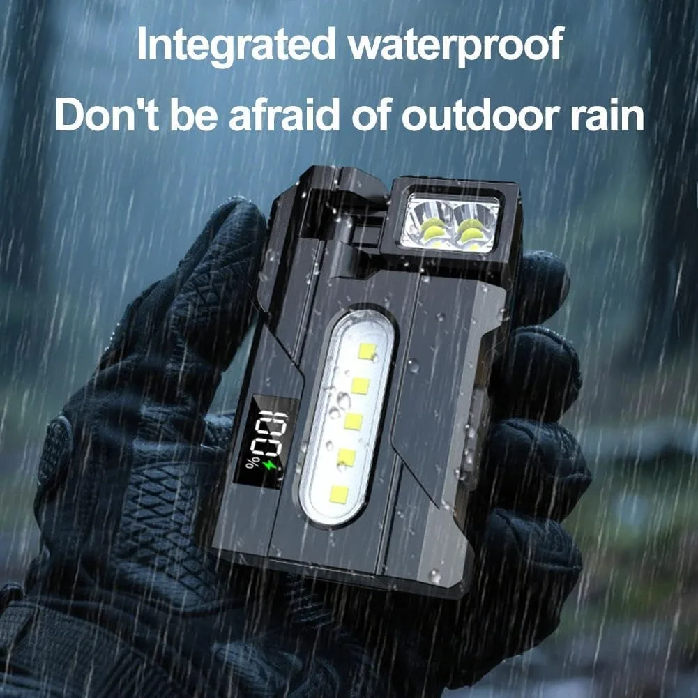 Portable Mini LED Flashlight USB Rechargeable Tail Magnet Super Bright Camping Lantern COB Emergency Warning Light