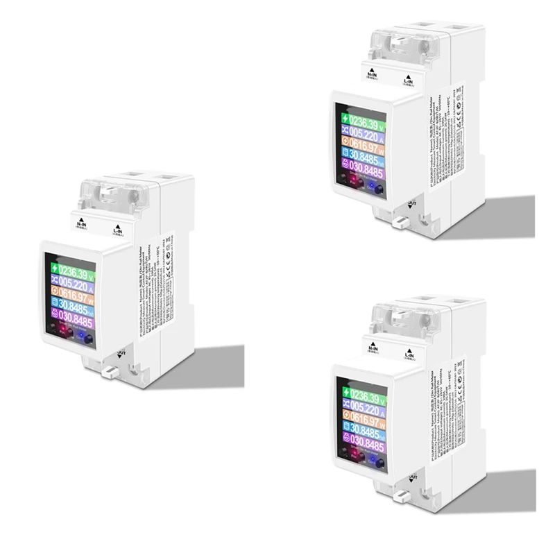 

3X AT2PW 100A Tuya WIFI Din Rail Energy Meter Smart Switch Remote Control AC 220V Volt Kwh Frequency Factor Meter