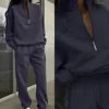 Casual Long Sleeve Sweatshirts and Trousers Fleece Two Piece Sets Lady Suit Women's Tracksuit Autumn Warm Hoodie 5