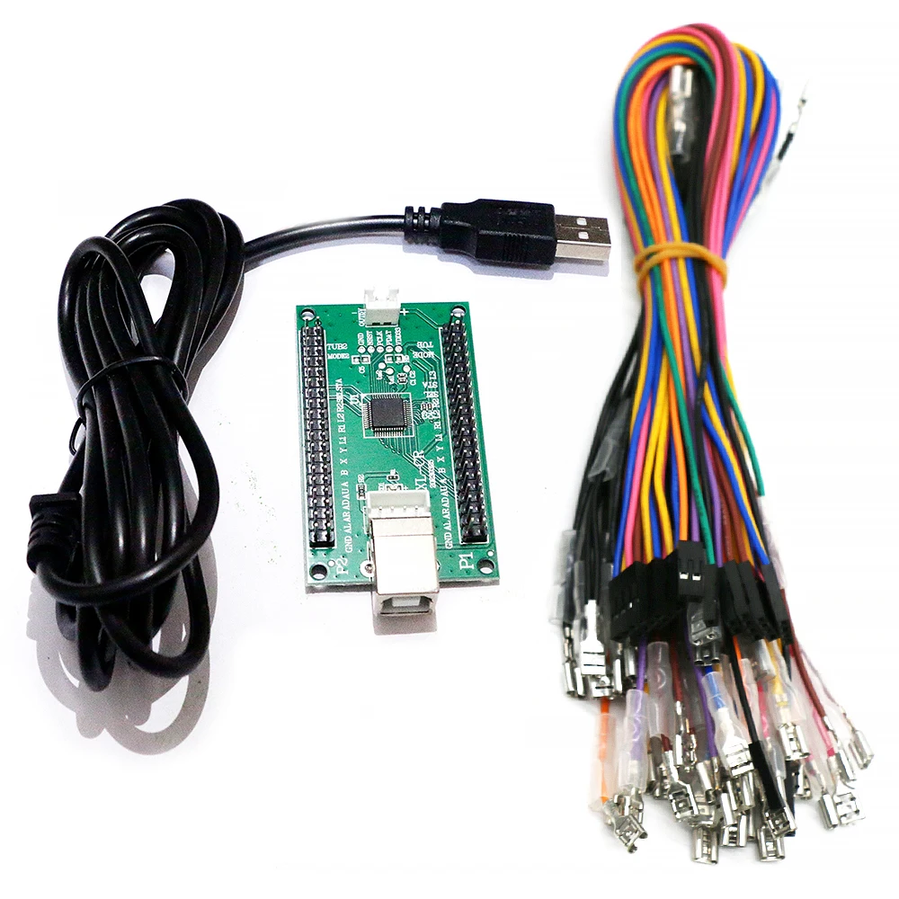 Zxl Twin Players Pc Ps3 Scheda Usb Con Pulsante Stick Cable Controller Di Gioco Arcade Encoder A Ritardo Zero Joystick Encoder Di Controllo
