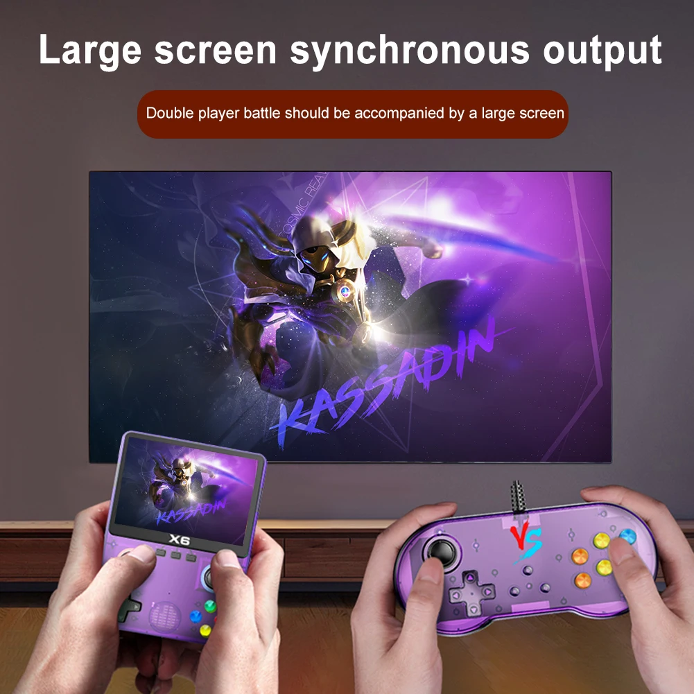 X6 Handheld Game Player 3.5 Inch IPS Screen Retro Video Game Console 2000mAh 3D Dual Joystick 11 Emulators PSP Gaming Device