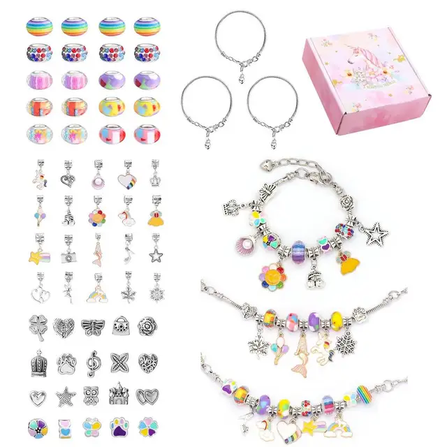 63 pièces Fabrication de Bracelet, Kits de Bijoux, Cadeau Fille