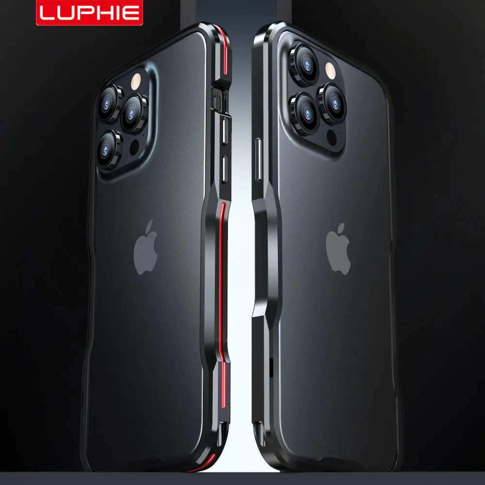 

Оригинальный металлический чехол LUPHIE для iphone 15 Pro Max, рамка для корпуса 14 Plus, 13mini, 12, 11, алюминиевый легкий Чехол с защитной крышкой для объектива