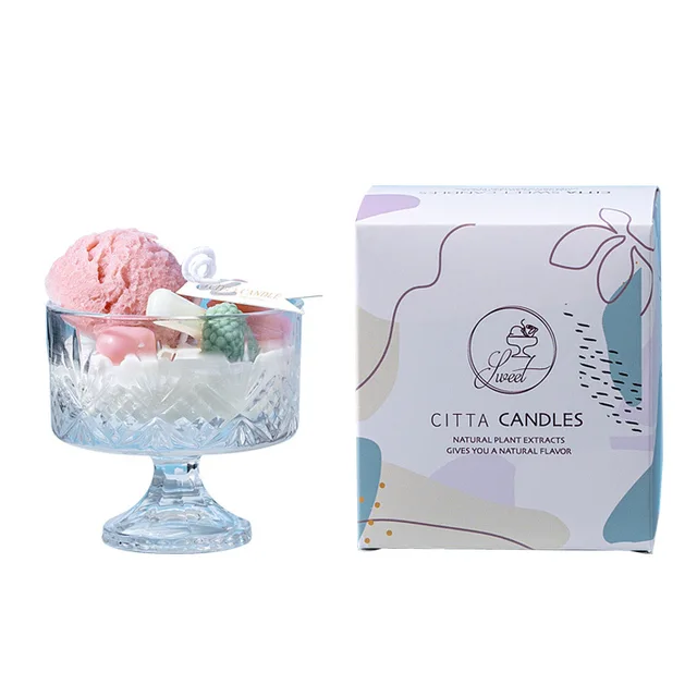 Fagylalt Alakú Illatos Gyertyák Valentin Napi Füst Nélküli Illata Aromaterápia Tisztító Levegő Otthoni Dekoráció - Image 6