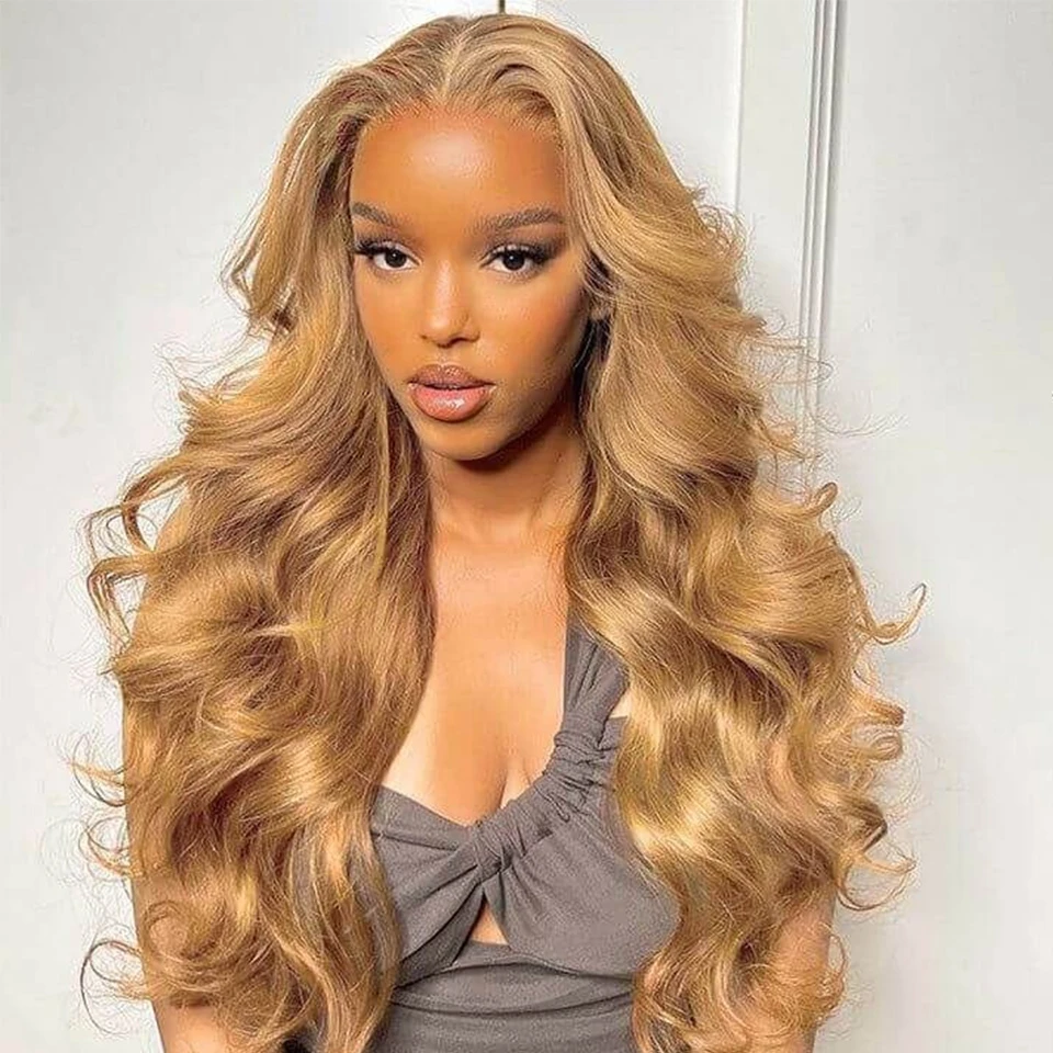 Human Hair Bundles For Women 28 Inch Brown Remy Brazilian Hair Extensions Single Bundles Body Wave Blonde