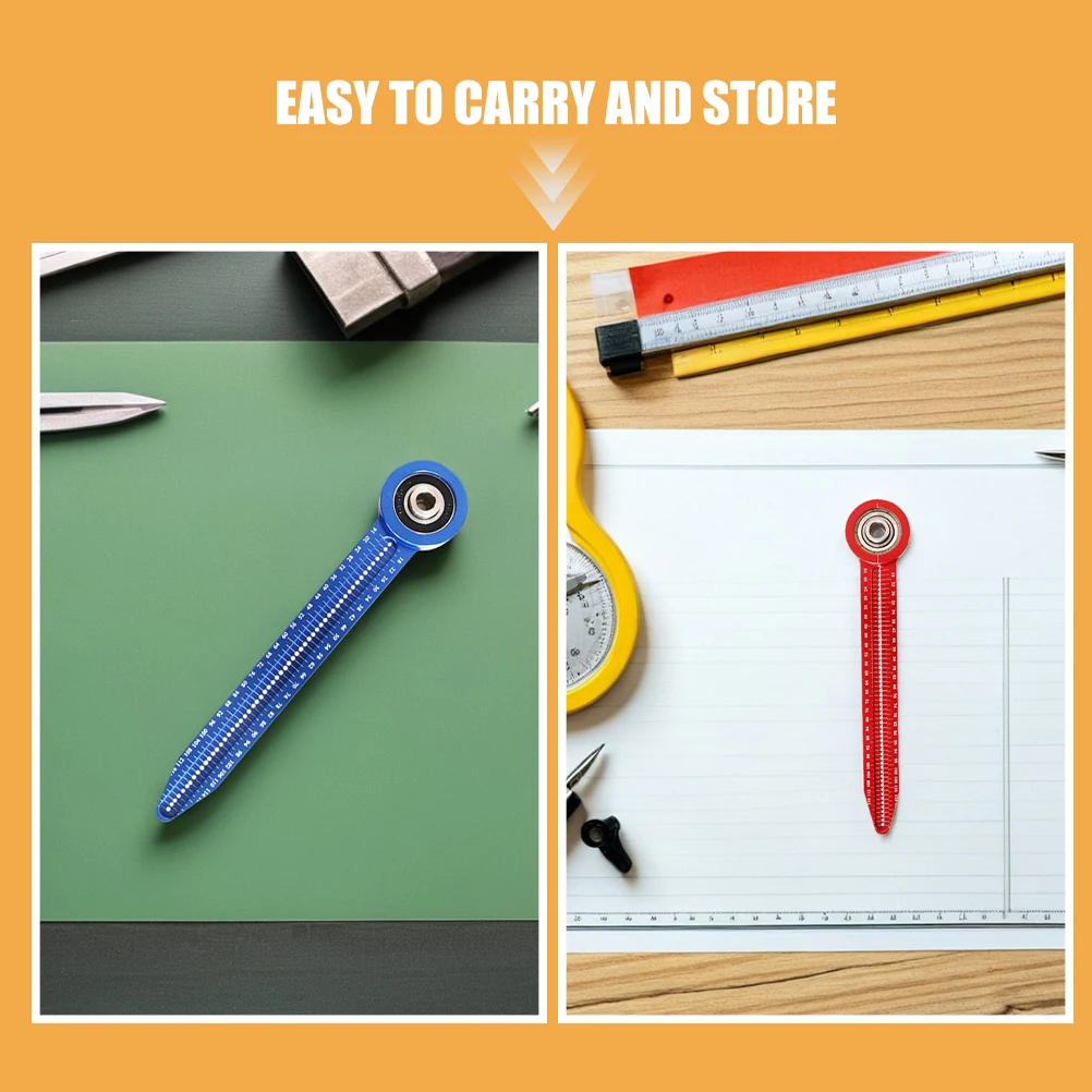 2pcs Mini Aluminum Alloy Compass Ruler For Woodworking Precision Circle Drawing Tool Multifunctional Drafting Ruler