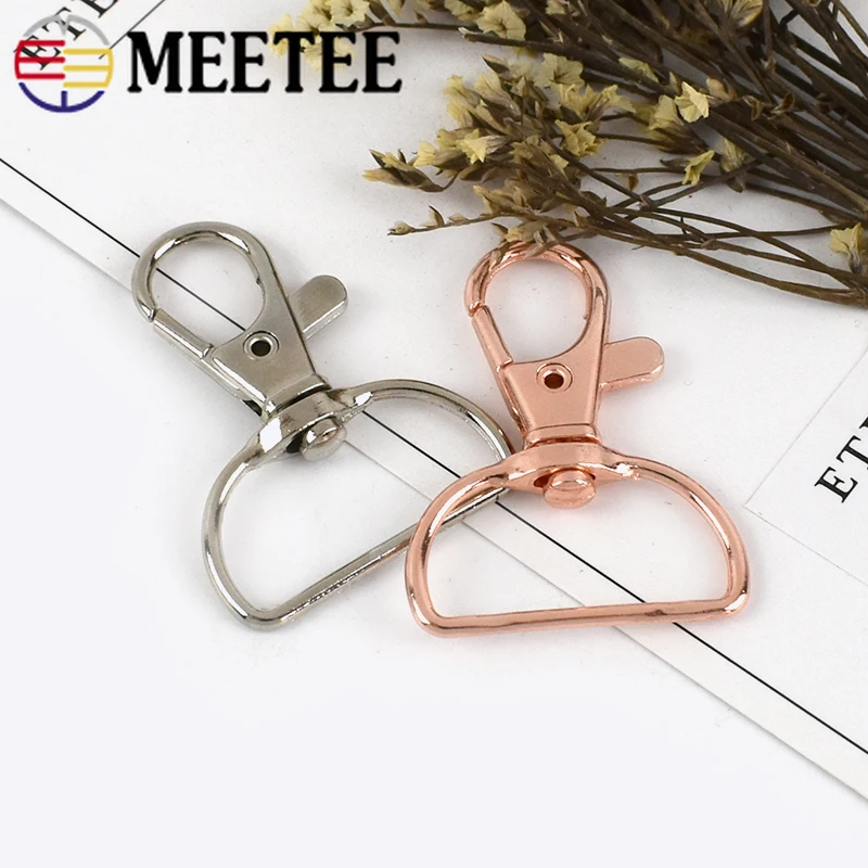 100Pcs 20mm/25mm 가방 스트랩 버클 웨빙 개 칼라 금속 랍스터 회전 키 체인 후크 버클 DIY 핸드백 액세서리
