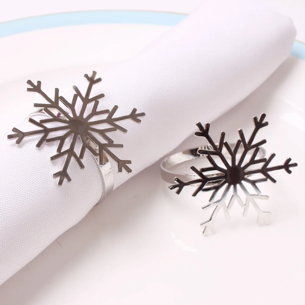 

6pcs/lot table decoration Christmas snowflake napkin buckle napkin ring tissue ring napkin rings
