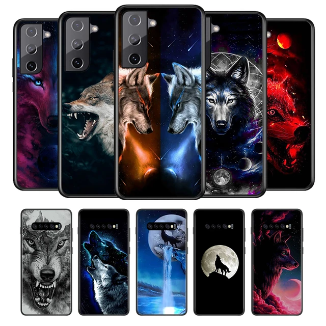 For Samsung S24 Ultra Case Black Cover Lion Wolf Silicone Soft Back Cases  For Samsung Galaxy