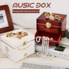 Rotating Dancer Engraved Musical Box Birthday Presents Jewelry Case Vintage Music Box Retro Lightweight for Girlfriend Valentine 3