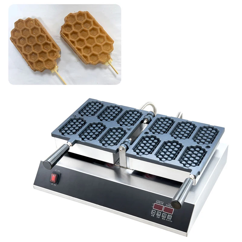 카페 스낵 가게용 전기 벌집 와플 기계, 스틱 와플 메이커, 110V, 220V, 6 개
