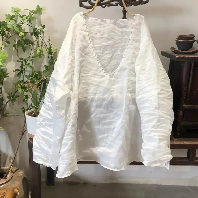 オールシーズン活躍するデザイン、柔らか綿100％フライスVネックロングスリーブ無地ミドル丈Tシャツ(長袖) wk-0153 main image 0
