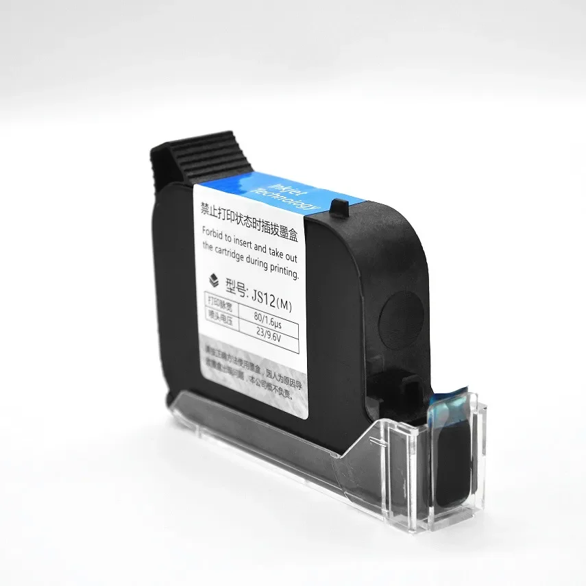 [1x JS12 JS10] 42ml 12.7mm Fast dry black sovent ink cartridge JS10M JS12M Replaced for TIJ2.5 Domino Handheld Printer