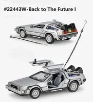 WELLY 1:24 Diecast Alloy Model Car DMC-12 delorean back to the future Time Machine Metal Toy Car For Kid Toy Gift Collection 2