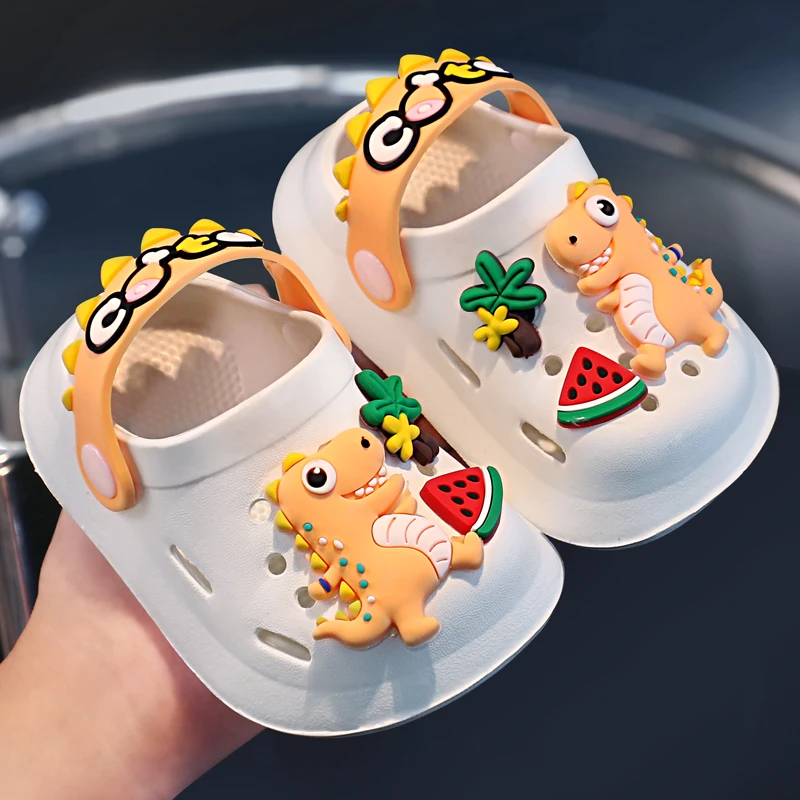 Adorable Dinosaur-Themed Lightweight Kids' Sandals with Colorful Accessories