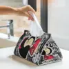 Custom Vintage Quino Comic Mafalda Facial Tissue Box Cover Rectangular Cartoon Mang PU Leather Tissue Box Holder for Car Toilet 6