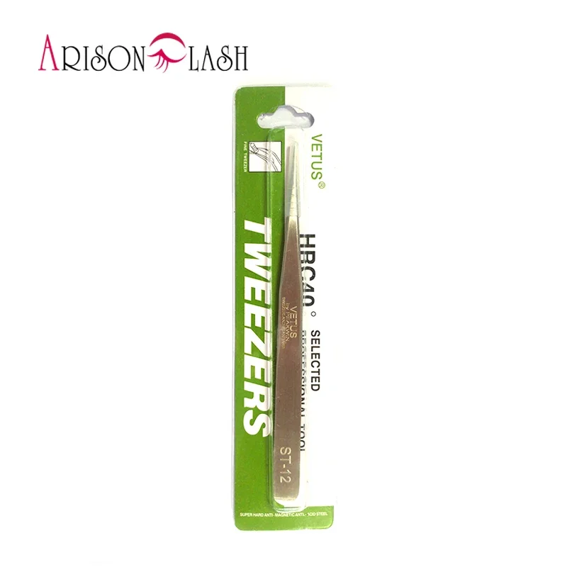 100% Genuine Vetus ST Series Ultra Precision Stainless Tweezers for Eyelash Extension Anti Acid ESD Tweezer 6