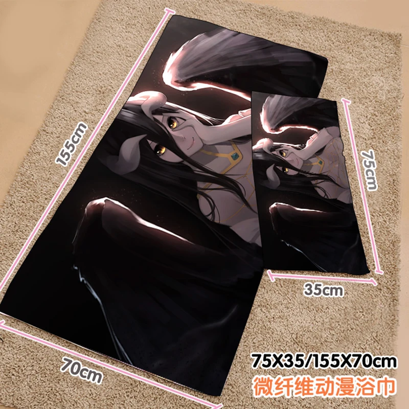 

Anime Overlord albedo Summer Swimming Beach Soft Home Towel Plush Toys Cartoon Blanket Birthday Gift #8140