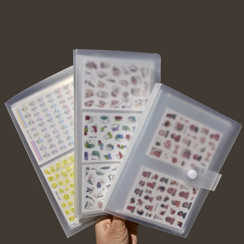 

80/160slots Empty Nail Sticker Holder Nail Water Slider Storage Book Button Type Photo Album Nail Art Tools EMPTY Holder