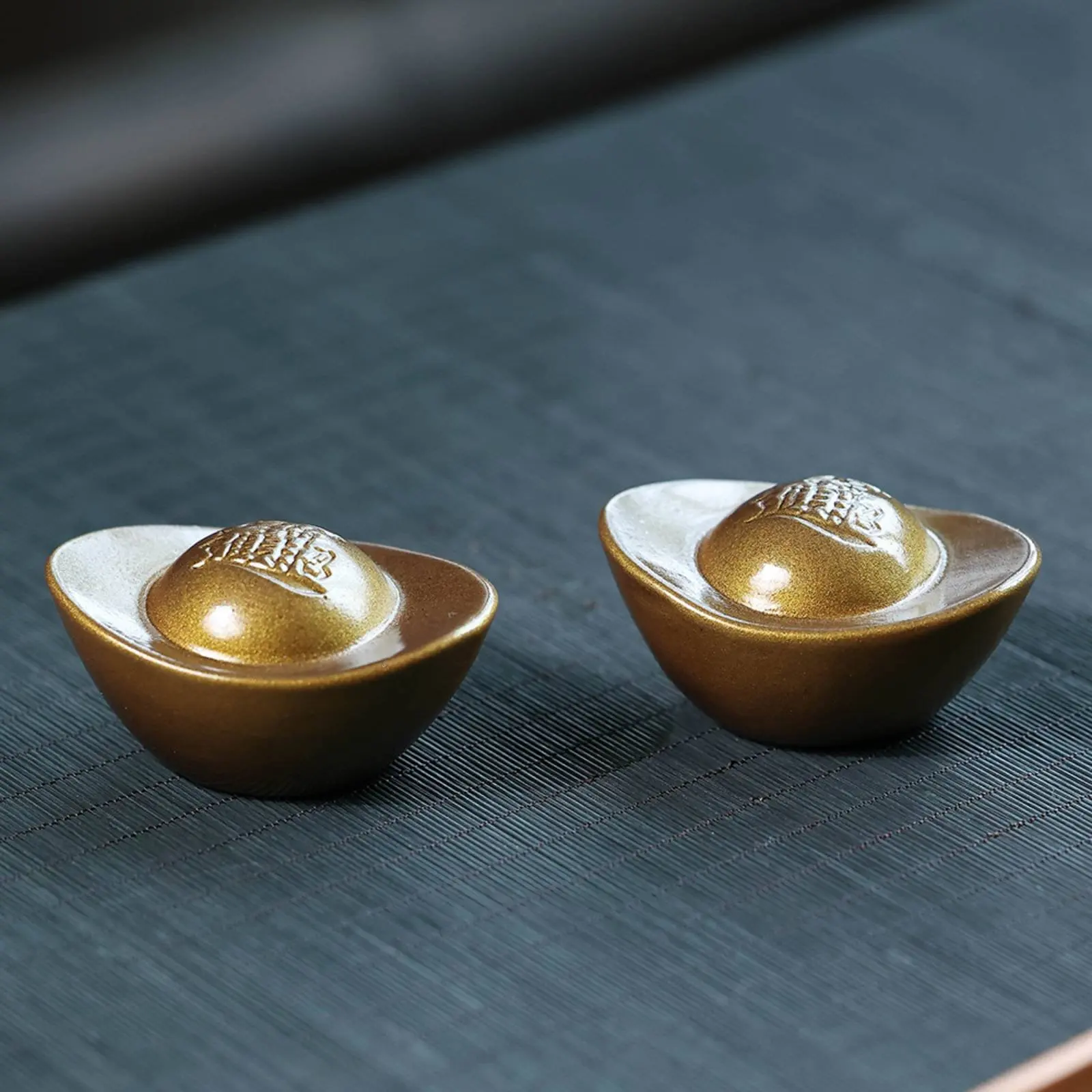 색깔이 변하는 금괴 모양의 차 장식품, 수제 지샤 점토 차 장난감, 열에 반응하는 금괴 모양의 장식품, 집 꾸미기용