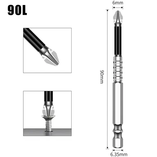 K5 Non-slip High Hardness Bit S2 Strong Magnetic 5A Black Non-slip Cross Head Electric Drill Electric Screwdriver Bit - Image 29