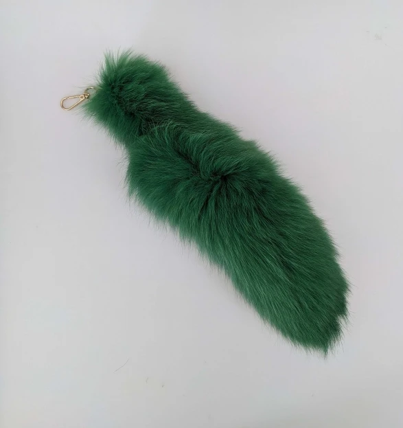 Luxurious Natural Fox Fur Tail Keychain - Chic Y2K Fashion Accessory, 40 cm