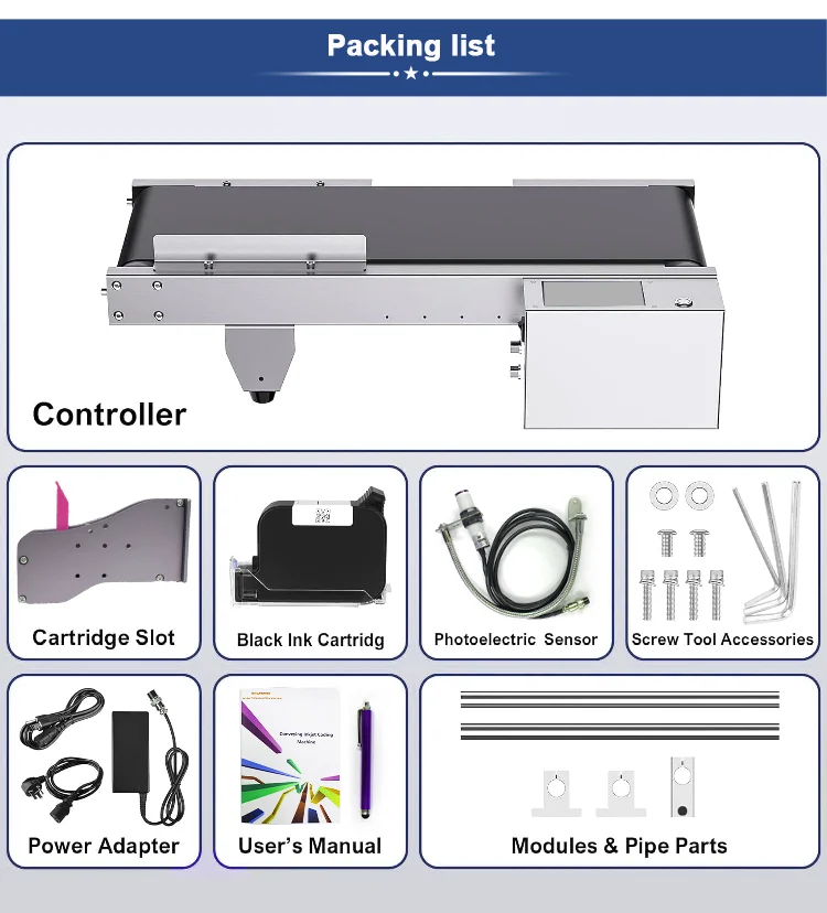 P30 12.7mm/25.4mm Inkjet Printer with Conveyor Belt 4.3inch Touchable Screen QR
