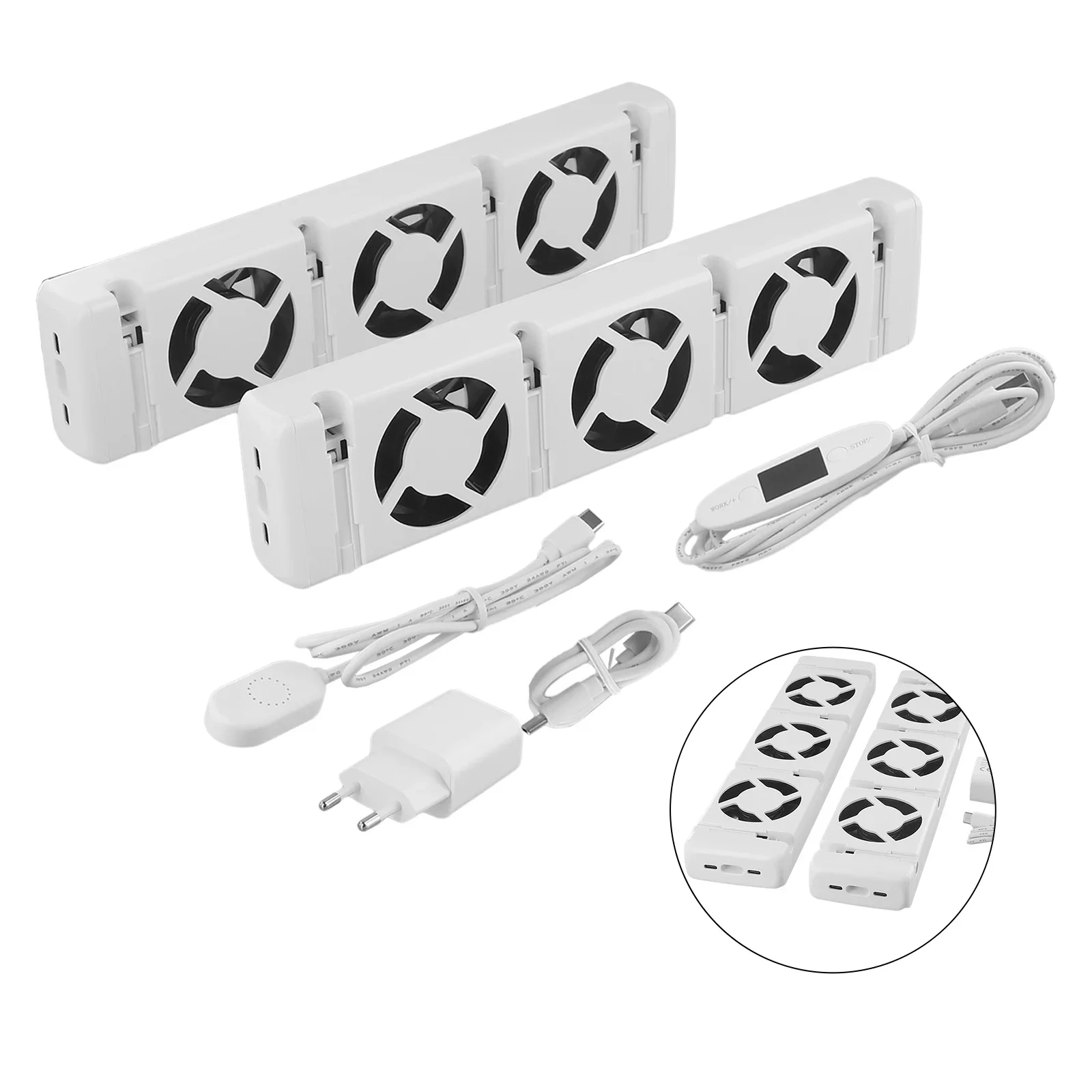 

3.0 Dual-Group Radiator Fan Smart Radiator Boost Extension Kit European Standard 5V Household Radiator Magnetic Smart Cooling