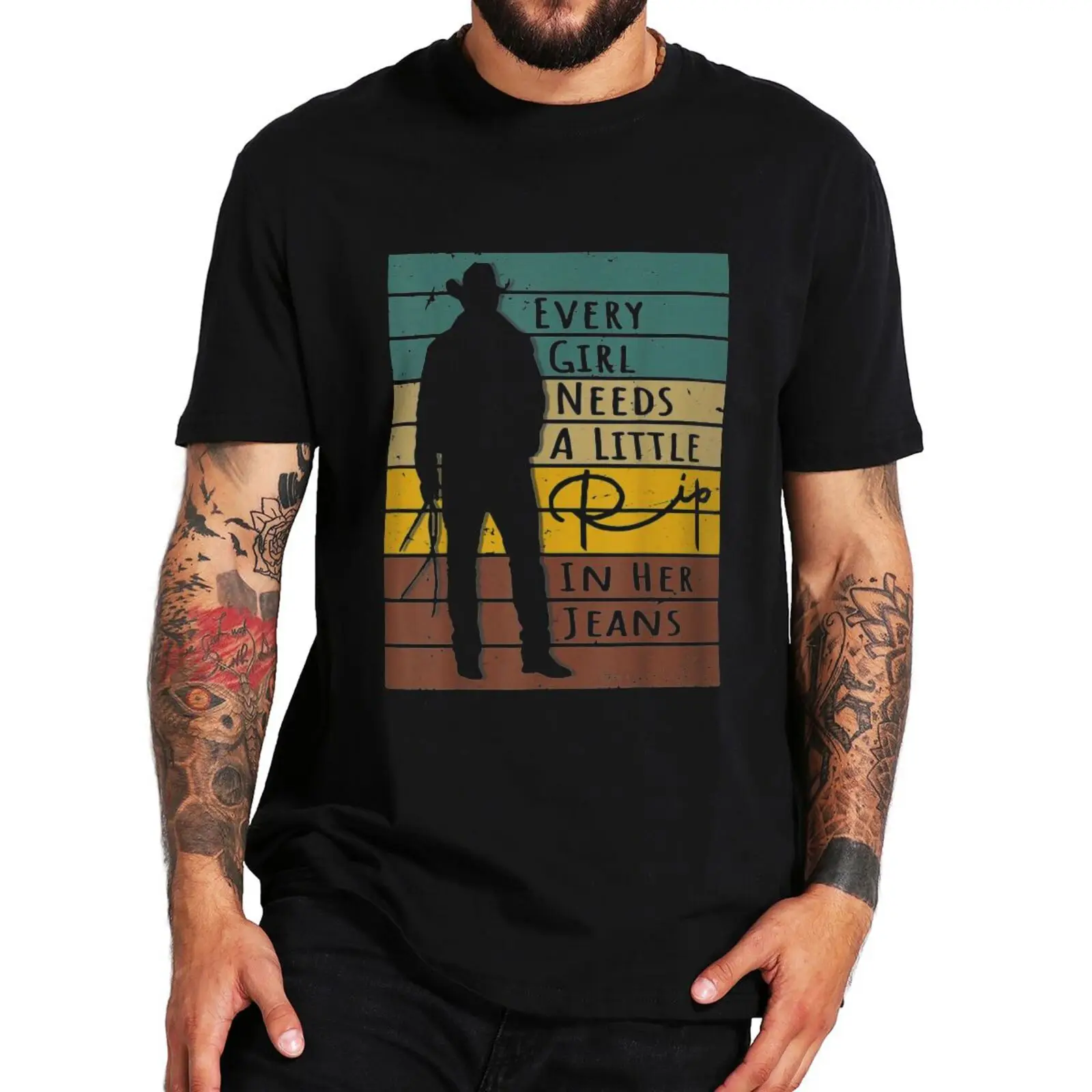 

Every Girl Needs A Little Rip In Her Jeans T Shirt Funny Quote Humor Tee Tops Cotton Unisex Casual Oversized Soft T-shirts