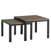 Nesting Coffee Table Set of 2, Square Modern Stacking Table with Wood Finish for Living Room, Oak Grey 6