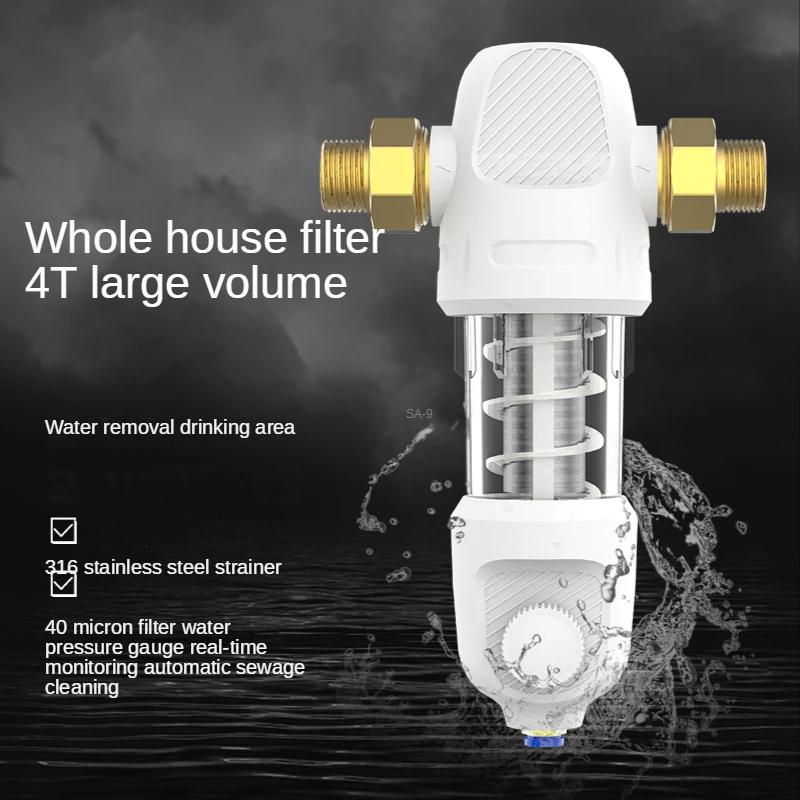 

Pre-Automatic Flushing Backwash Prefilter Spin Down Sediment Water Filter Central Whole House Purifier System