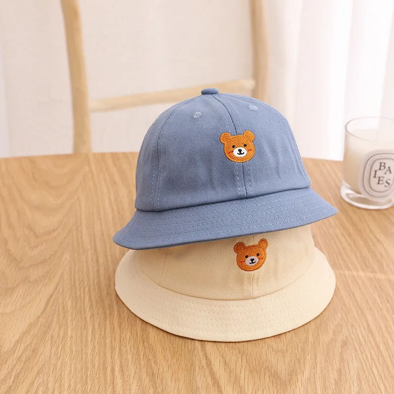 ergo baby accessories Baby Bucket Hat Kids Cartoon Cute Bear Embroidery Sun Hats  Soft Cotton Outdoor Children Fisherman Panama Cap Infant Summer Caps child safety seat