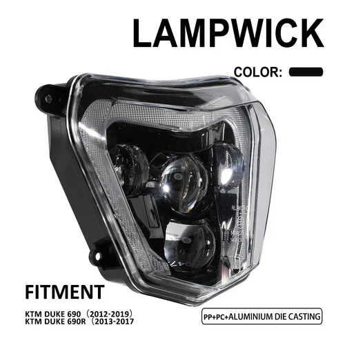 

66W 12V Motorcycle Accessories Head Light Wick Lamp LED Headlight For KTM Duke 690 Duke 690R Dirt Bike Headlamp DRL Light