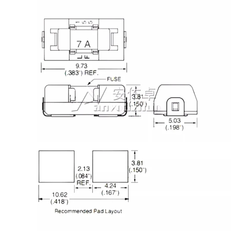 10PCS 1808 0451 SMD fuse holder Socket fuse box base transposon 6.1x2.69mm temperature Plastic Shell portafusibili