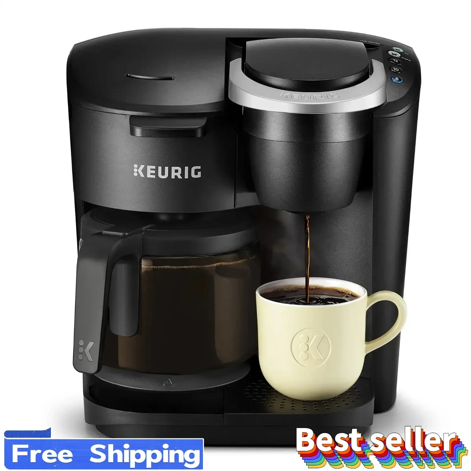 K-duo Essentials-Cafetera negra de un solo servicio k-cup Pod, Cafetera negra EE. UU. Nuevo