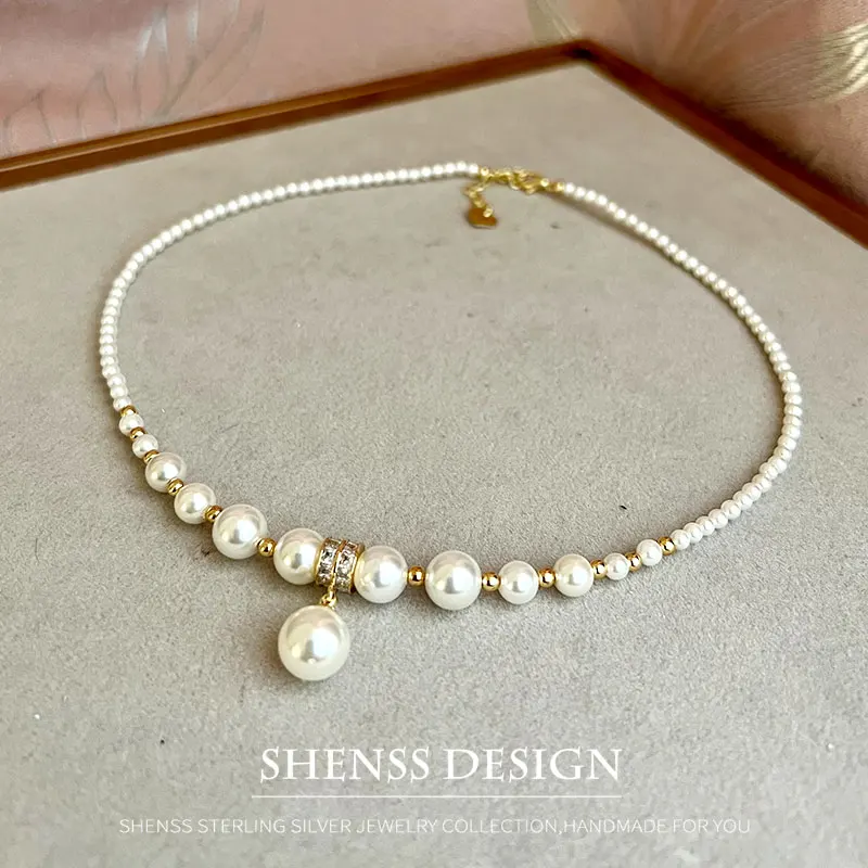 

Женское Ожерелье с жемчужной подвеской, свадебное ювелирное изделие с медным покрытием, аксессуары из 18-каратного золота
