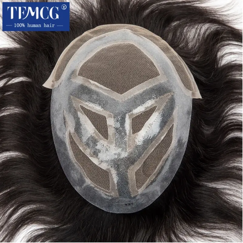 VERSALITE Male Hair Prosthesis Lace Pu Breathable Natural Human Hair Toupee Men Wig human hair toupee