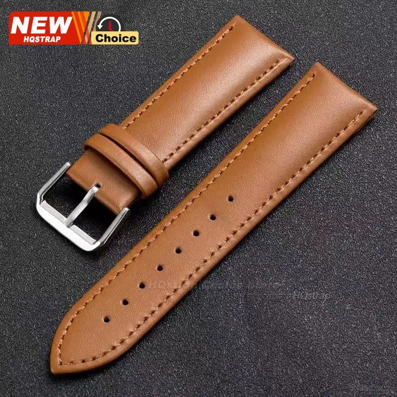 Luxurious Genuine Calfskin Leather Watchband - Soft and Stylish Accessory