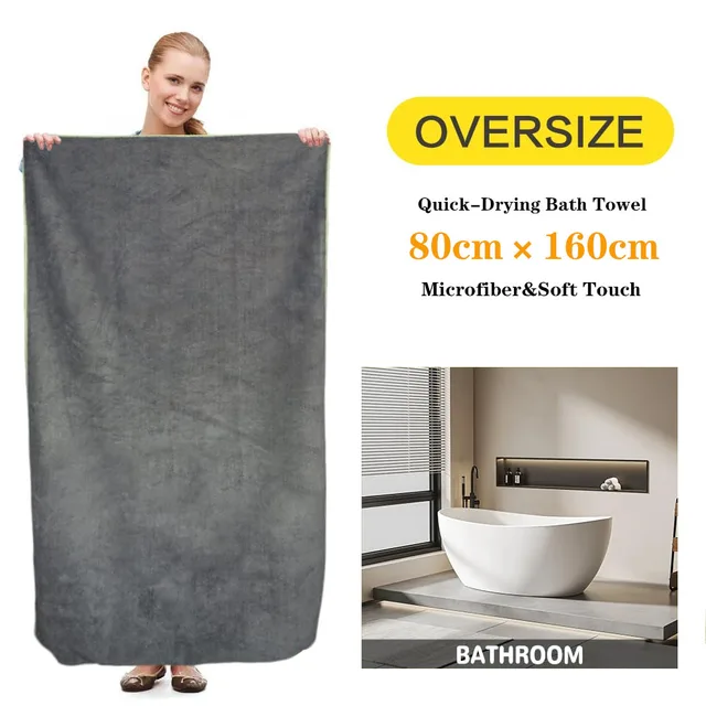 Quick-Drying Bath Towel Microfiber Bathroom Towel With Portable Bag Highly Absorbent & Fast Drying for the Body After Bathing 3