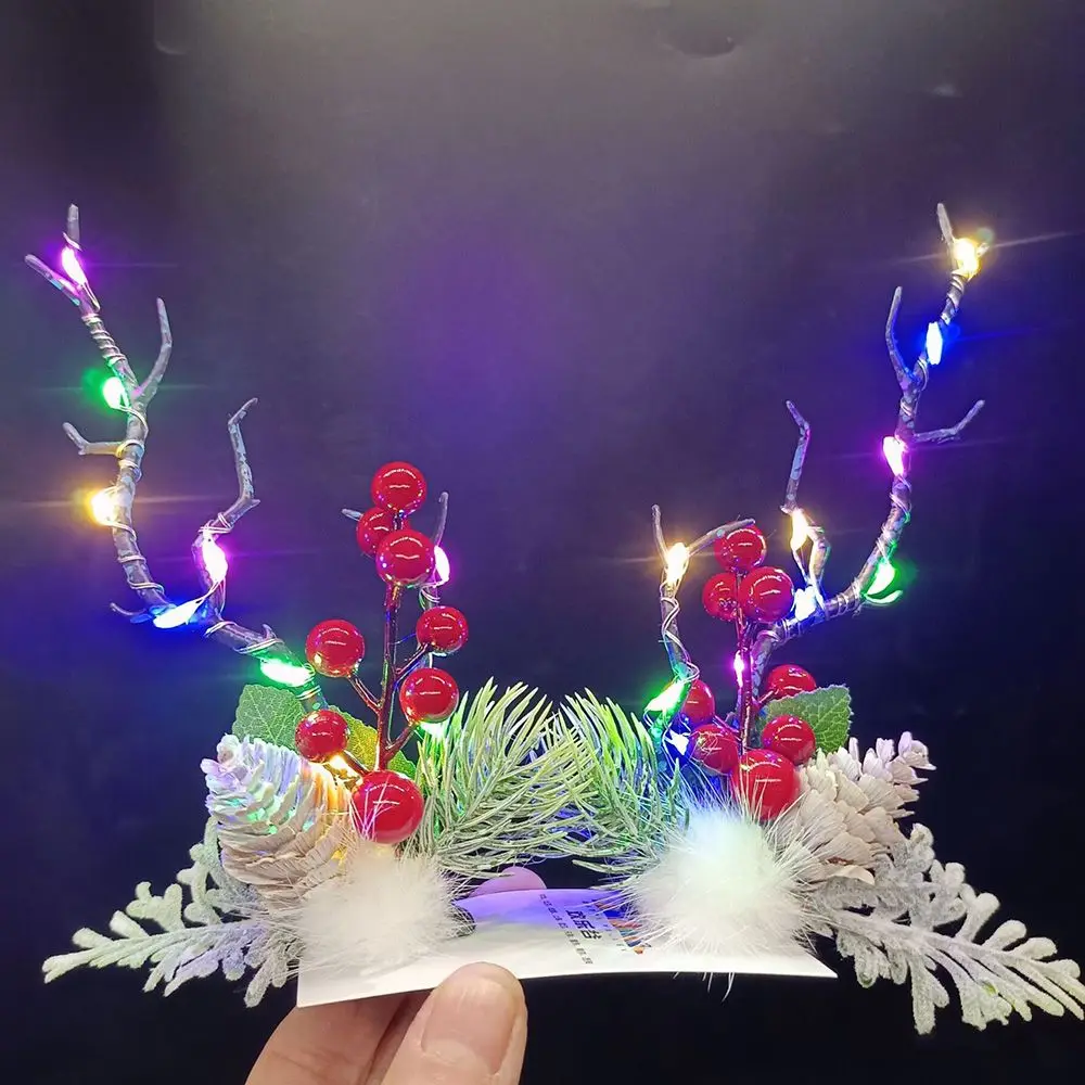 Antler Led Light Hair Clip Hairpin Women Girls Party Birthday Christmas Party Cosplay Costume hair accessories hair clips deer ears headgear