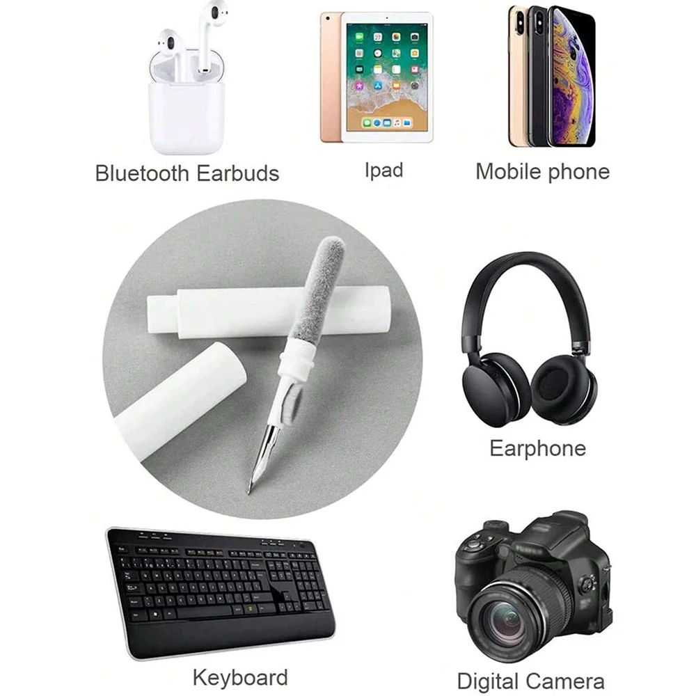 Portable Earphone and Camera Cleaning Pen with Brush