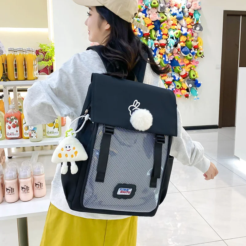 Women Cute Backpacks ITA Bag With Cat Bagging Back Packs Paws School Bag For Teenager Girls Transparent Bookbag Clear Itabag sac