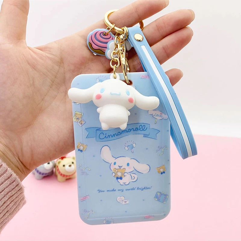 Plush Keychain Key Chain Bunny Keychain Balloon Dog Keychain Kawaii Sanrio Cinnamoroll My Melody Anime Keychain Pendant Purin Dog Cat Cute Card Holder Plastic Lanyard Card Holders for Girl