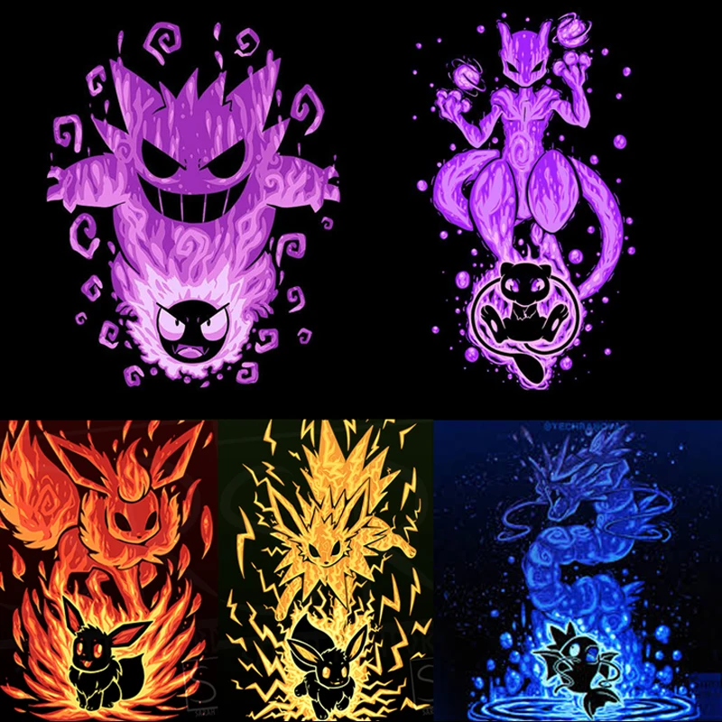 

5pcs/set Pokmon Coarse flash card PTCG Mewtwo Gengar Eevee Magikarp Charizard Pikachu Anime game collection cards Gift Toys