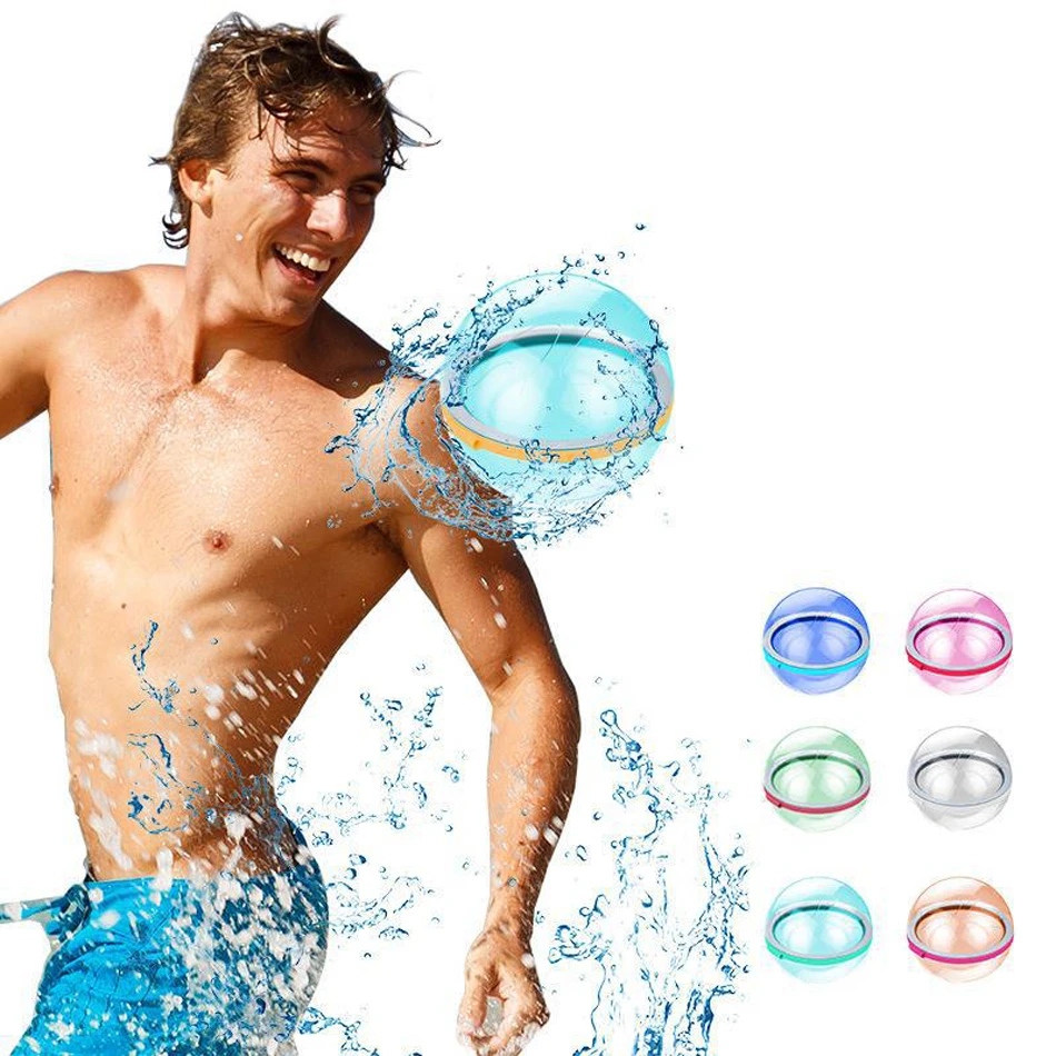 Reusable silicone magnetic water ball, quick water injection for outdoor water fights in summer, with random colors 6