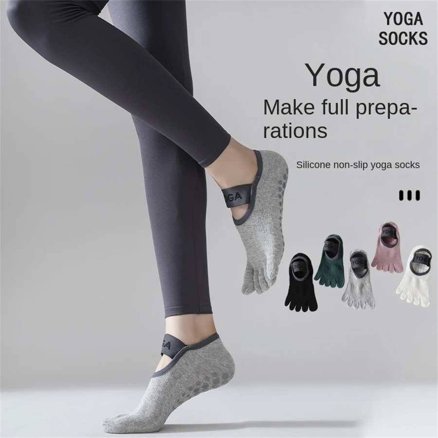 1 Pair of Women's Five Finger Socks Professional Anti Slip Cotton Absorbs Sweat Yoga Socks Pilates Fitness Socks
