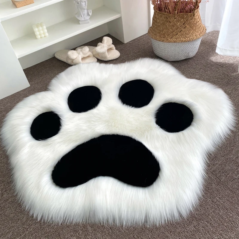 KALWEL, Tapis En Peluche En Forme De Patte De Chat, Décoration De Chambre, Tapis De Chambre